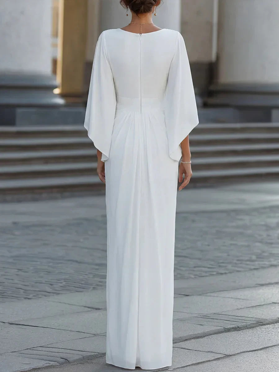 Megan Ruffle V Neck Dress