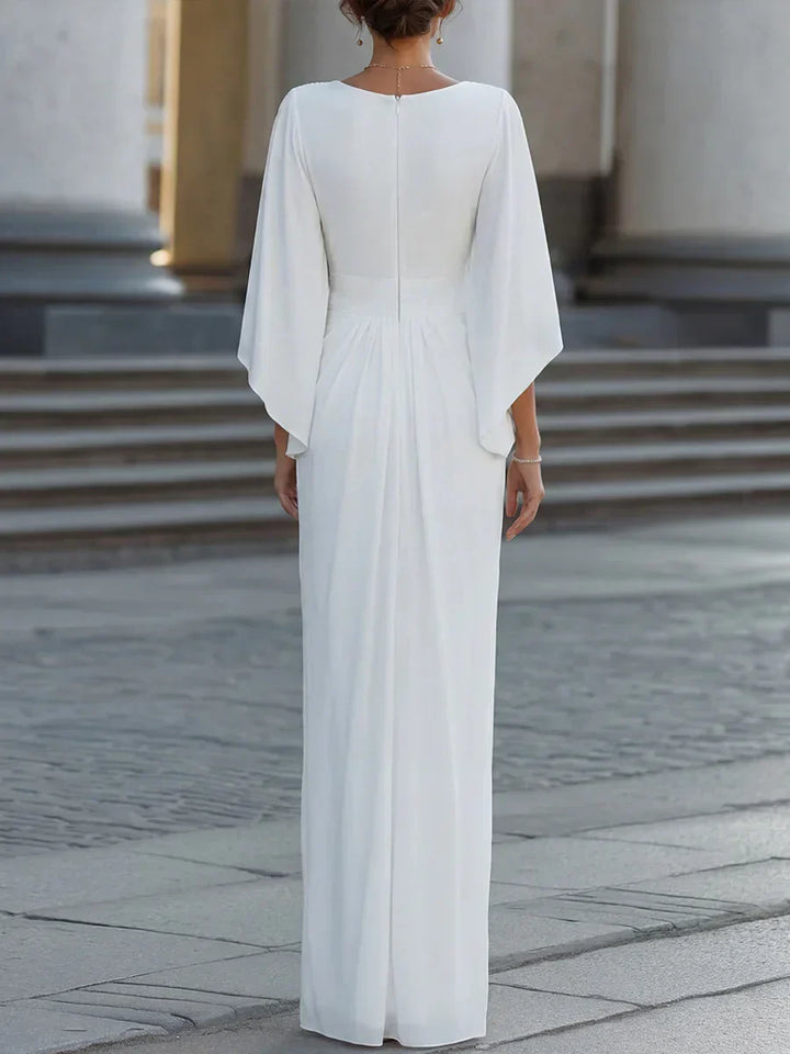 Megan Ruffle V Neck Dress