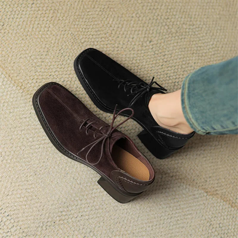 Velora Suede Block Heel Loafers