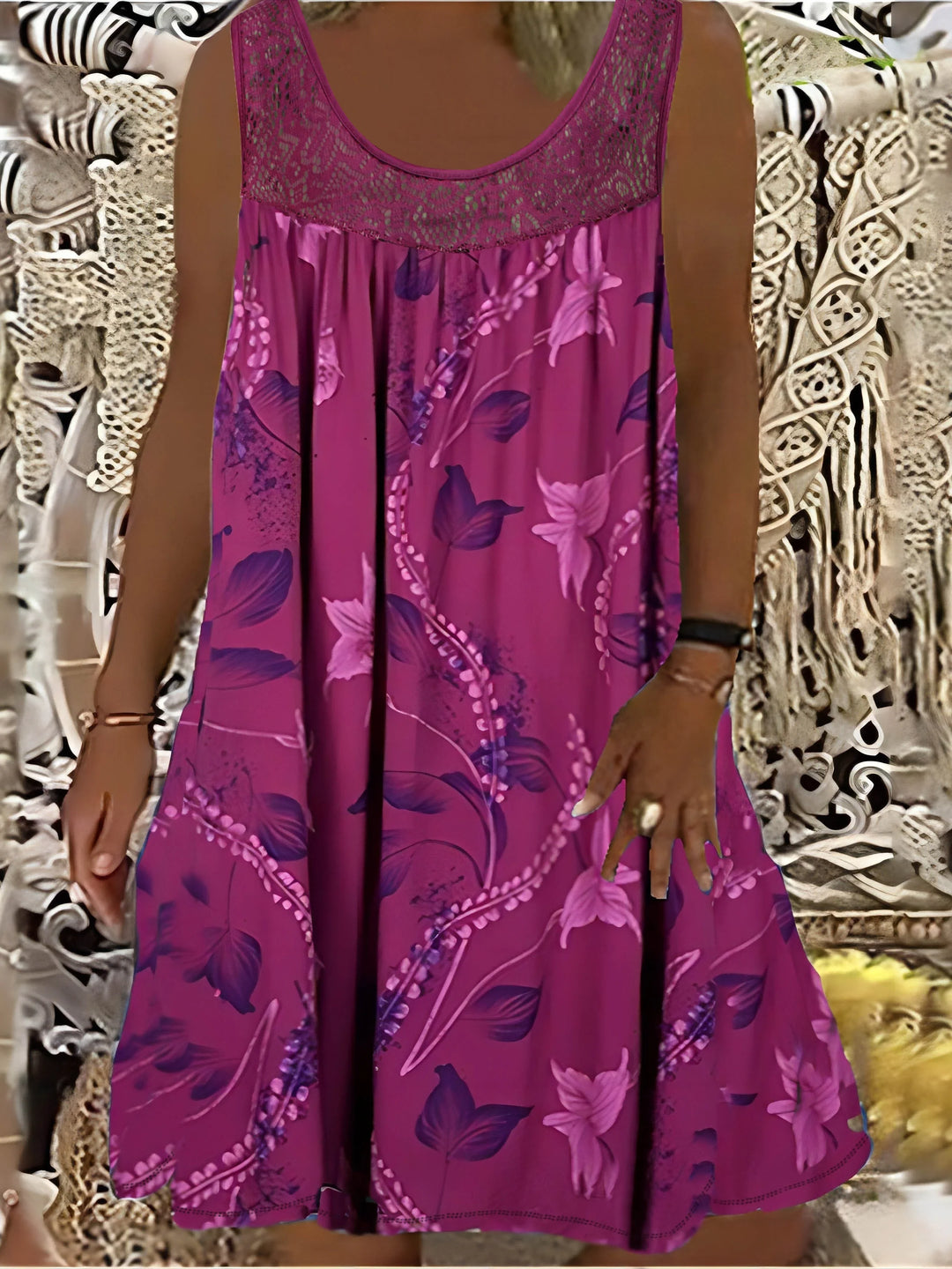 Orisse Casual Floral Midi Dress