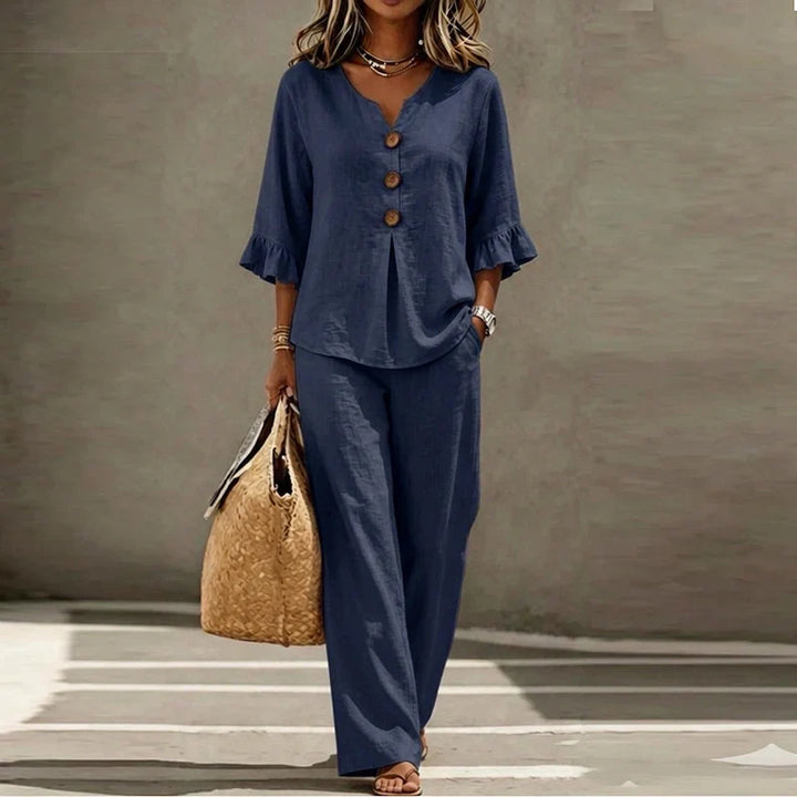Lillana Ruffle Sleeve Top and Pants Set