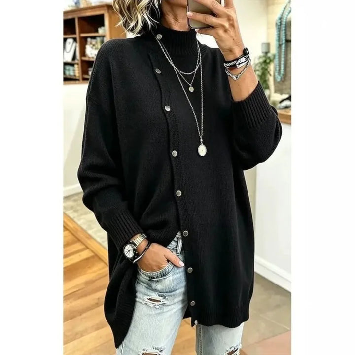 Dolce Wrap Front Button Sweater