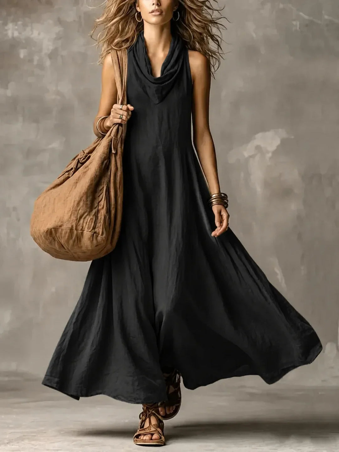 Delaina Cowl Neck Maxi Dress
