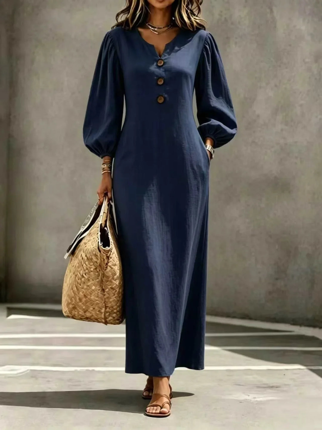 Linnea Button Front Maxi Dress