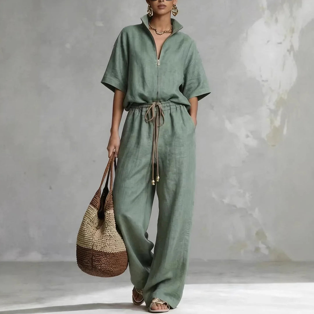 Tressa Linen Wide Leg Pants Set