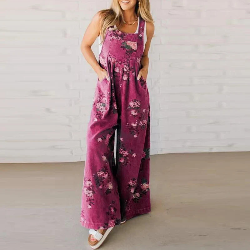 Luciana Elegant Floral Wide Leg Jumpsuit