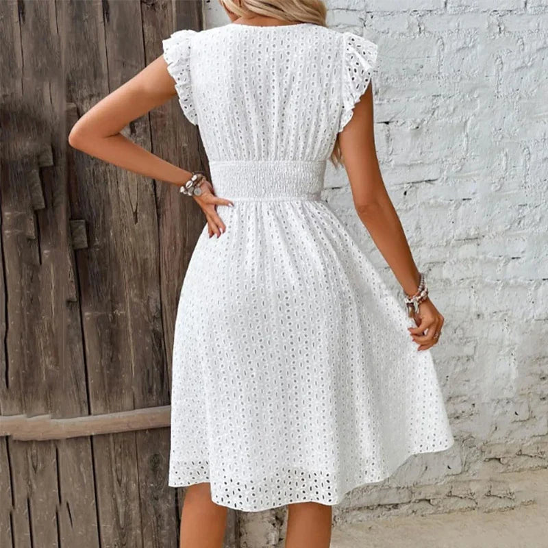 Monroe Flutter Sleeve Midi Dress