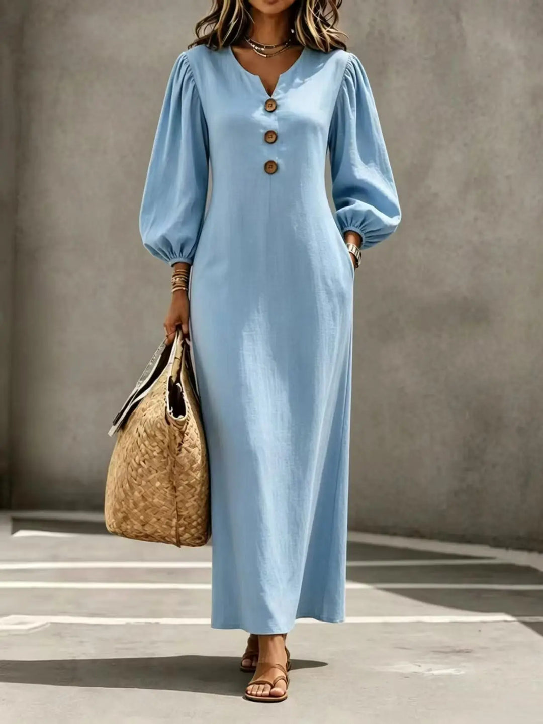 Linnea Button Front Maxi Dress