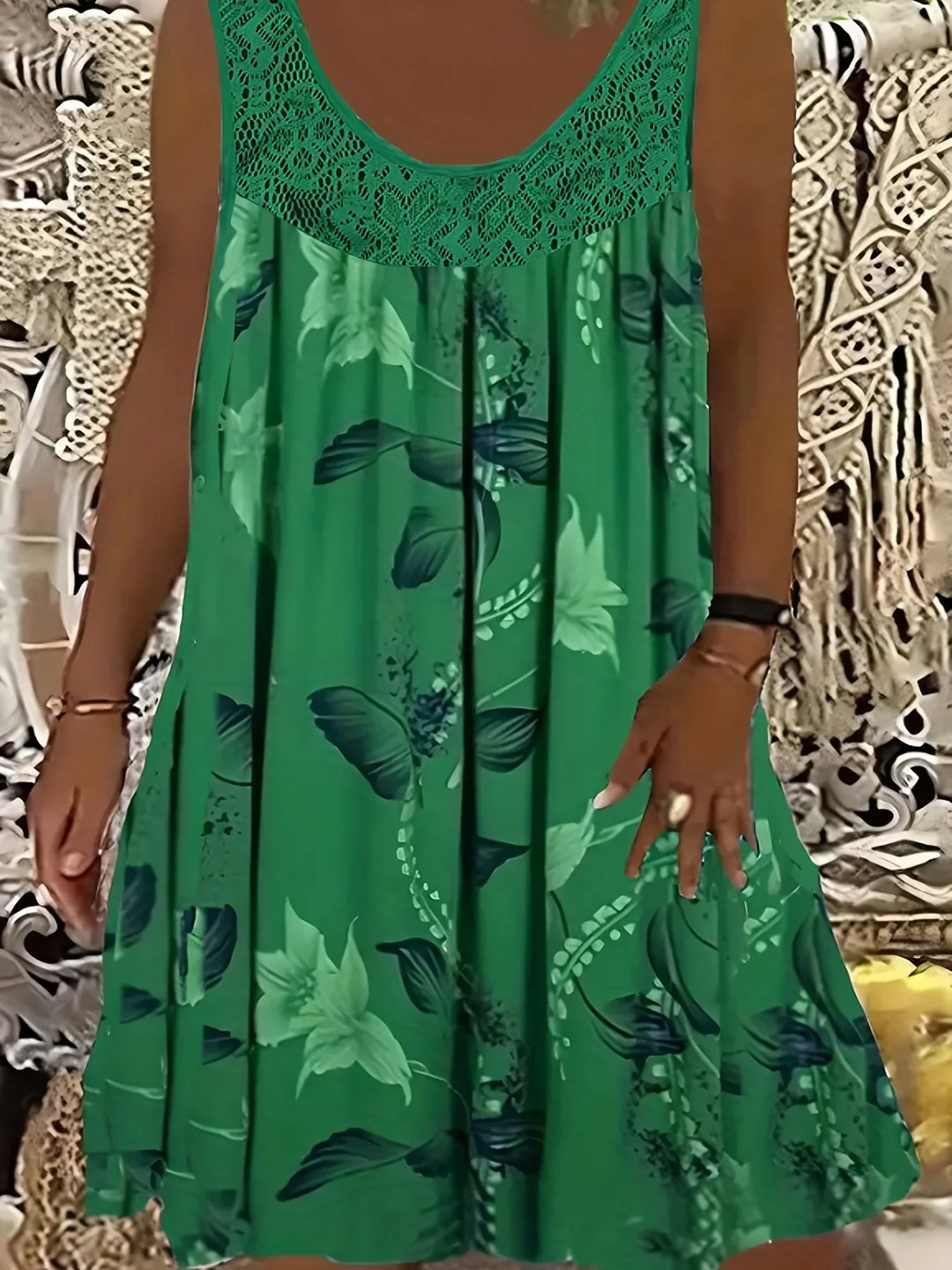 Orisse Casual Floral Midi Dress