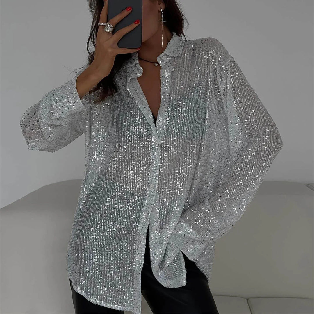 Marceline Sequin Button Shirt