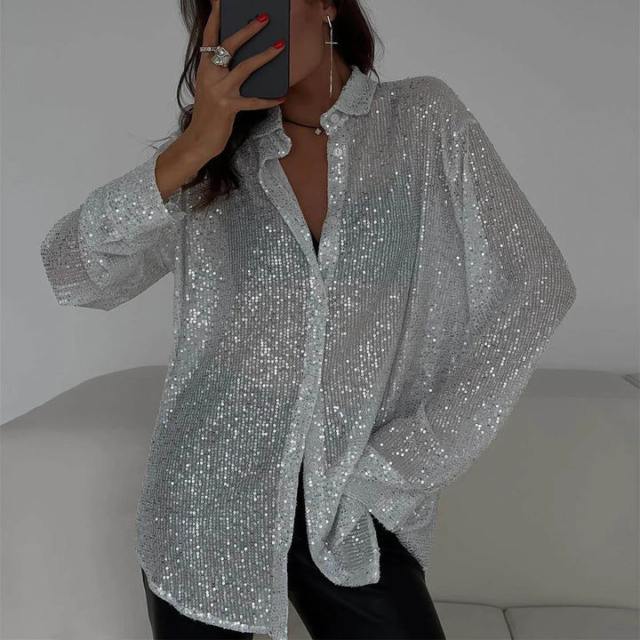 Marceline Sequin Button Shirt