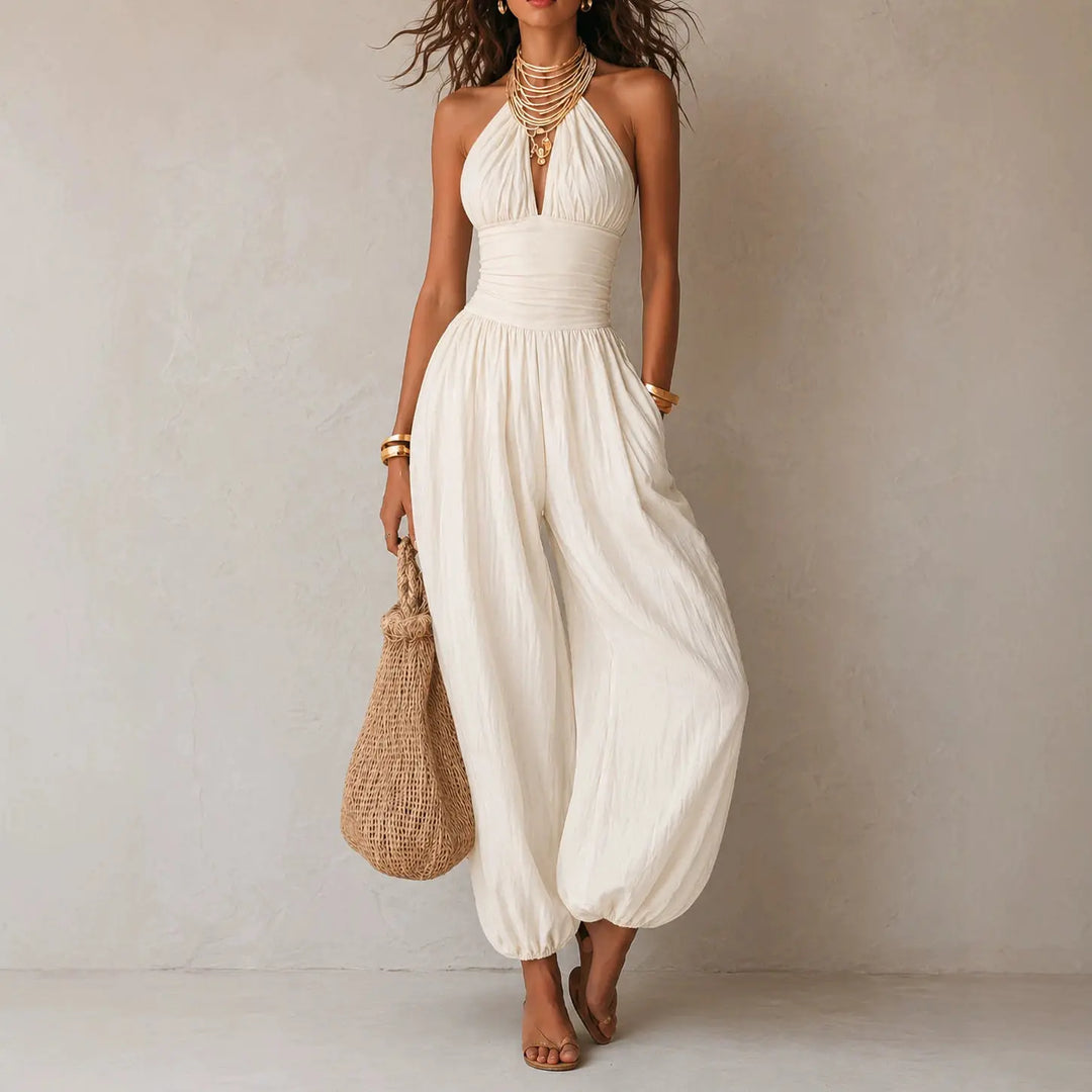 Asteria Halter Wide Leg Jumpsuit