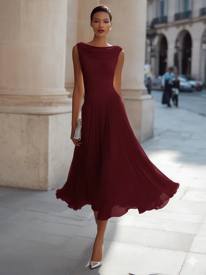 Faye Flowing Pleated Midi Dress