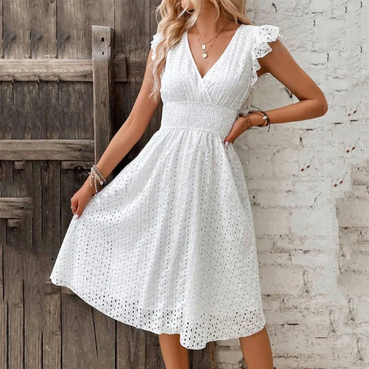 Monroe Flutter Sleeve Midi Dress