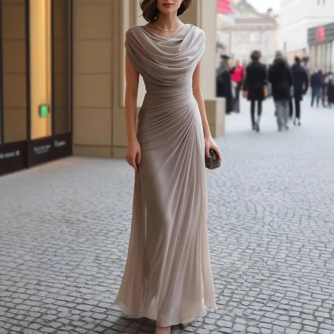 Orlena Draped Cowl Neck Maxi Dress