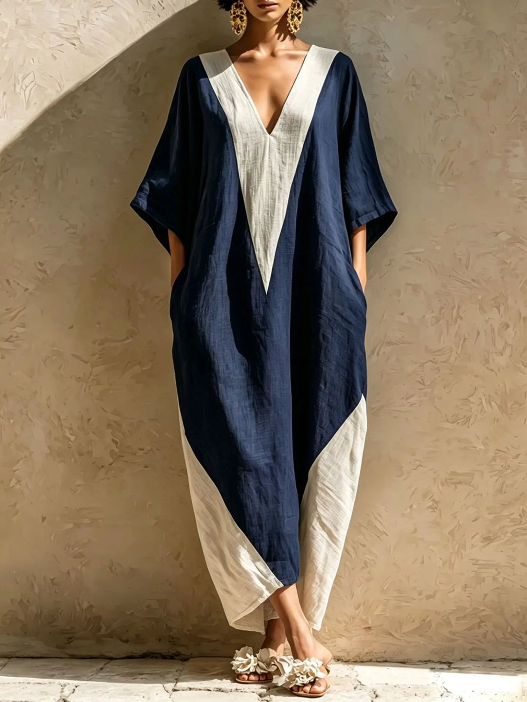 Elise Bohemian Linen Maxi Dress