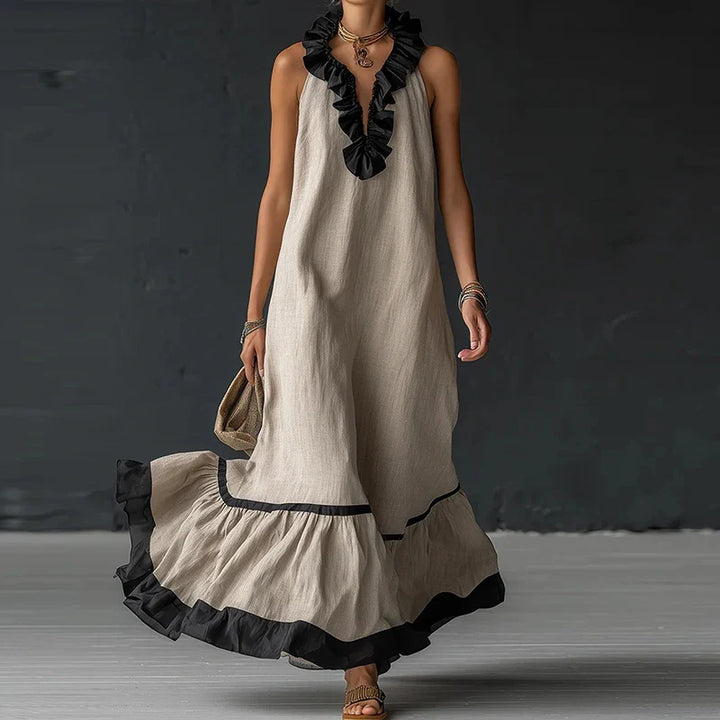 Amoura Ruffle Trim Maxi Dress