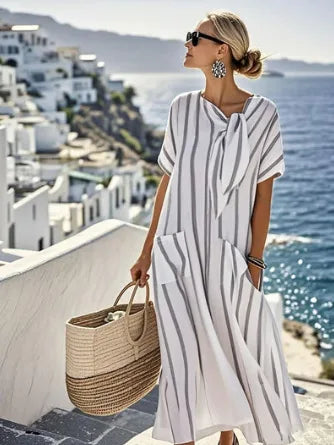 Romina Effortless Striped Pocket Dress