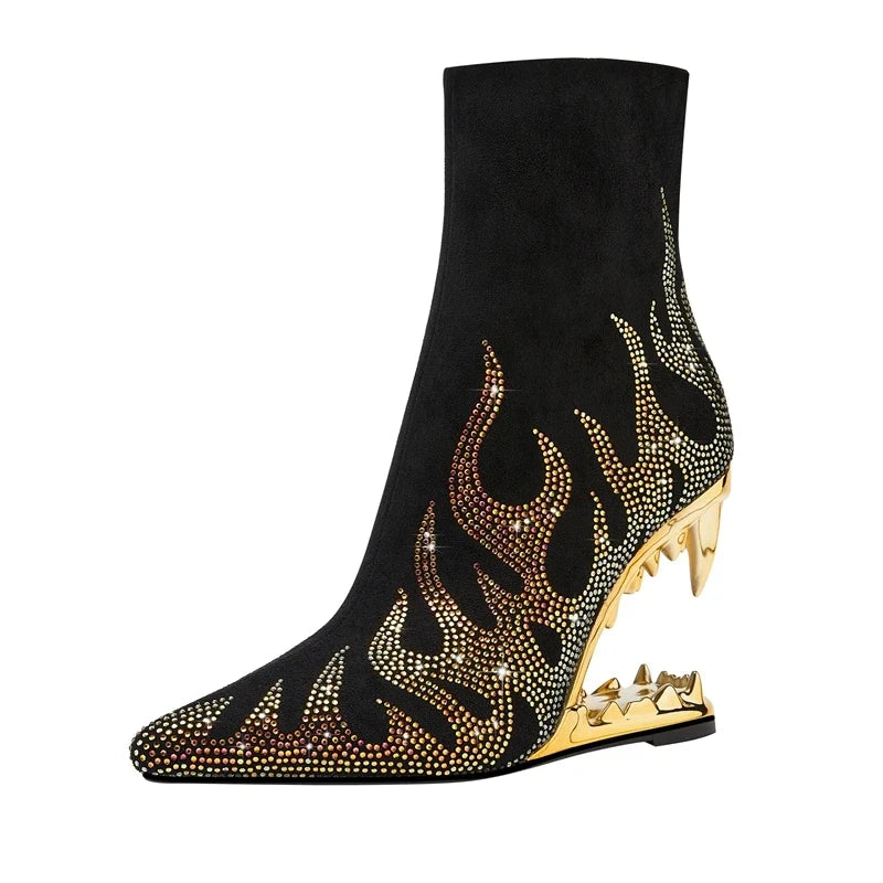 Aziel Rhinestone Heel Boots