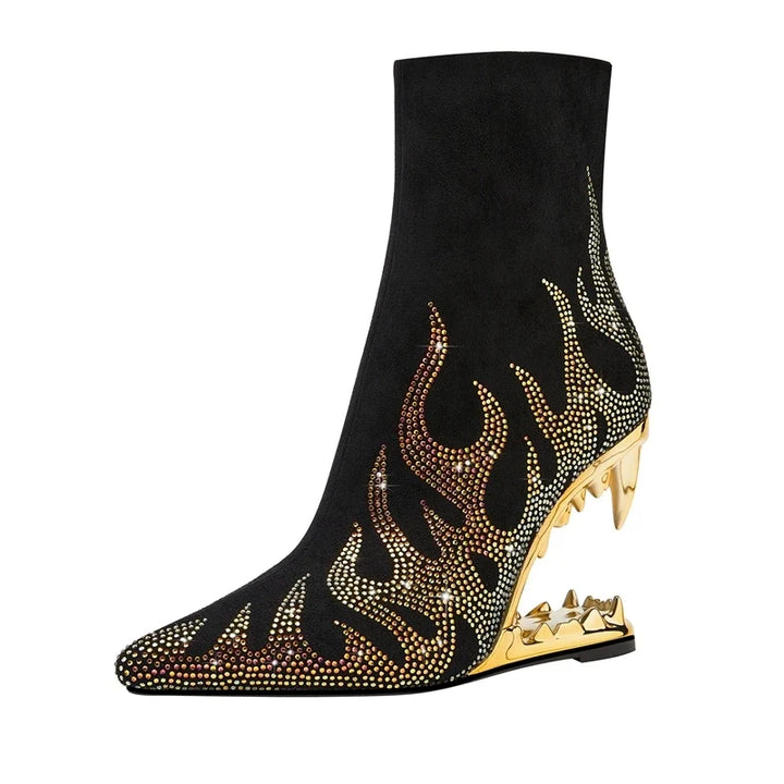 Aziel Rhinestone Heel Boots