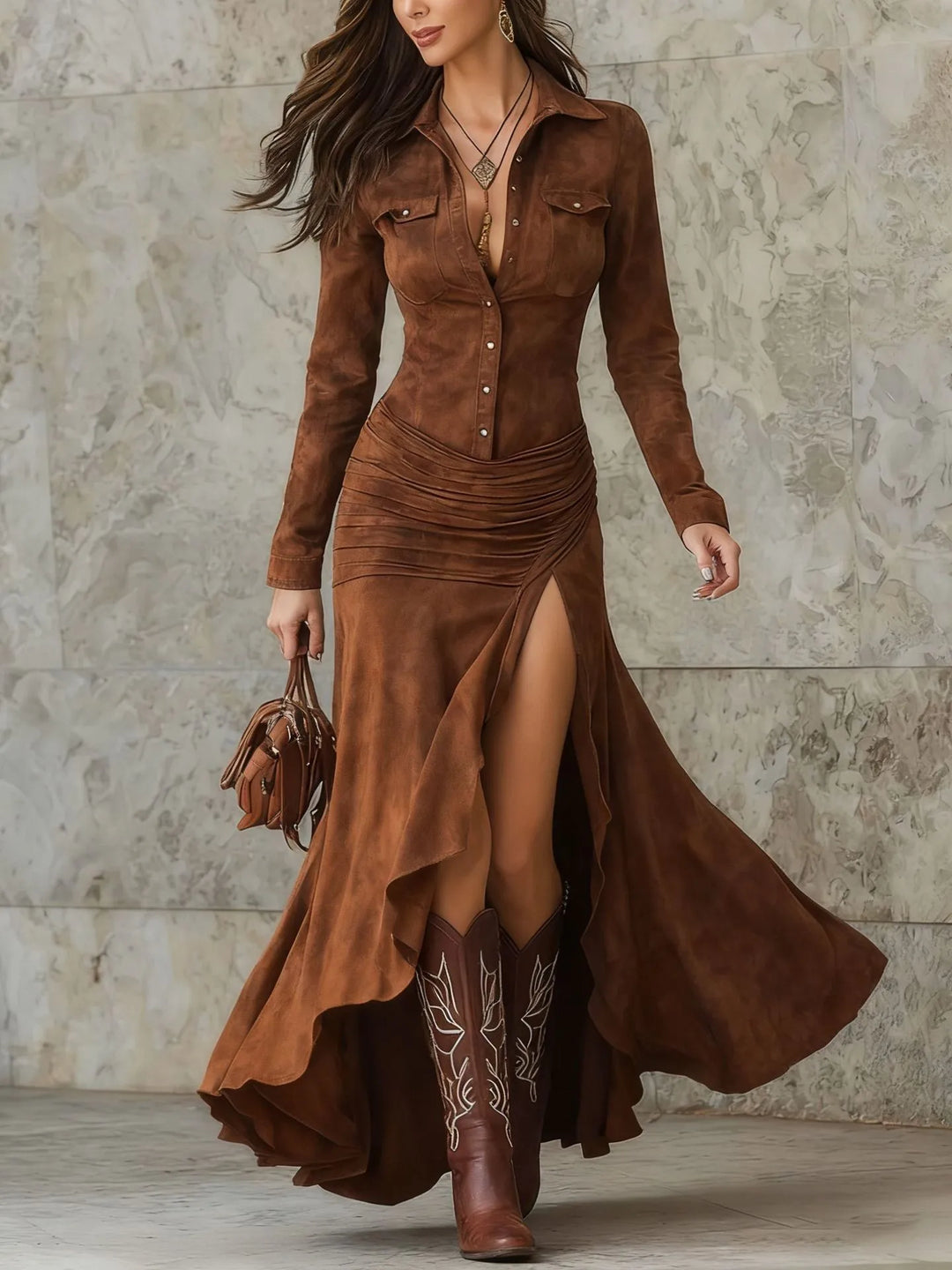 Sloane  Easy Movement Slit Dress