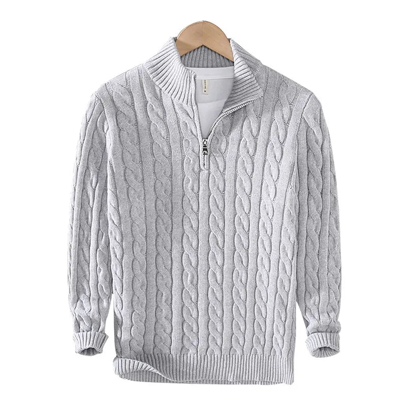 Grayson Half Zip Cable Sweater