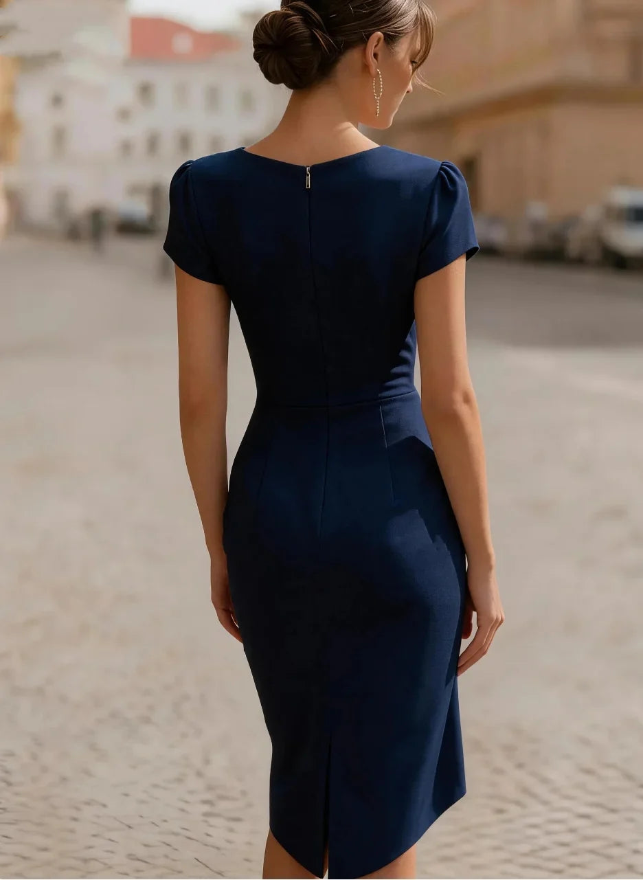 Rosie Draped Sheath Midi Dress