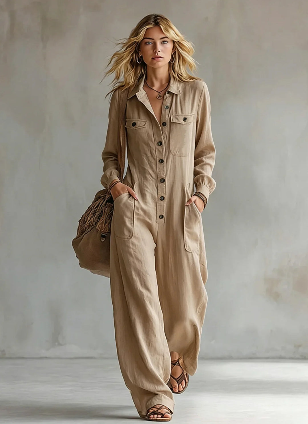 Marielle Wide Leg Utility Jumpsuit