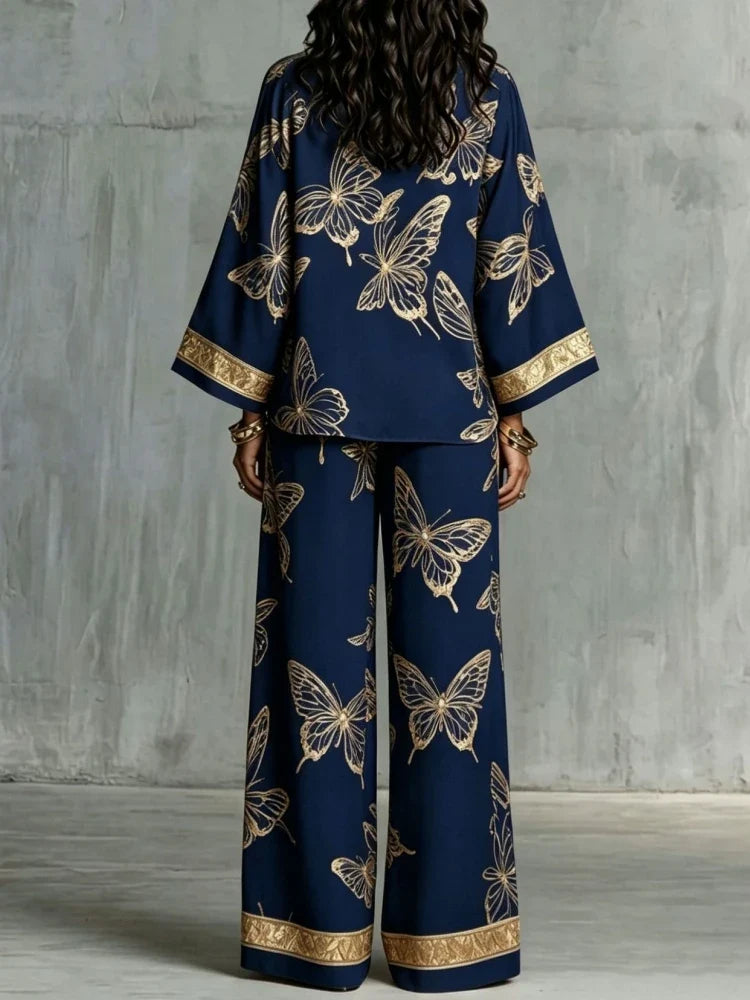 Brialia Butterfly Print Lounge Set