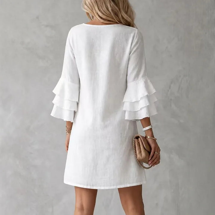 Orlena Ruffle Sleeve Mini Dress
