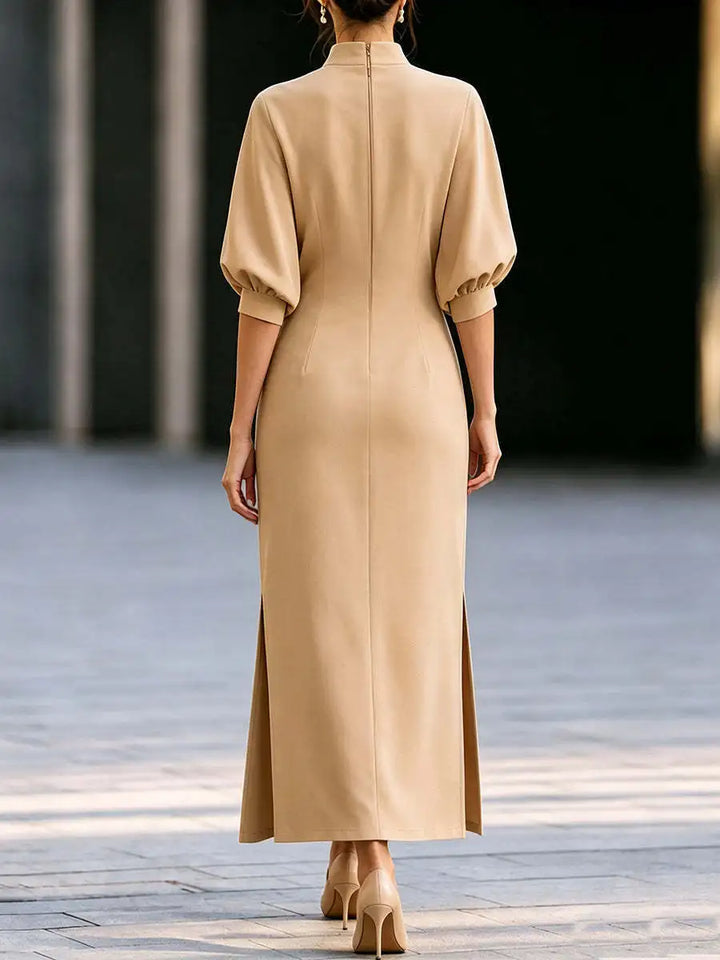 Aria Stand Collar Maxi Dress