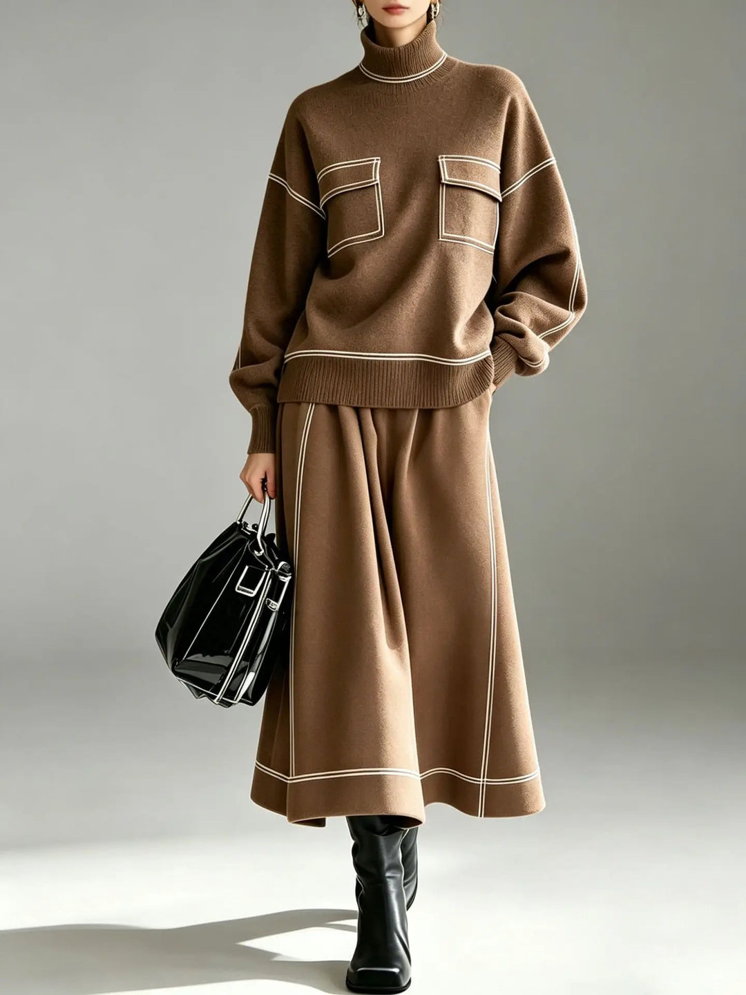 Simona Turtleneck Skirt Set