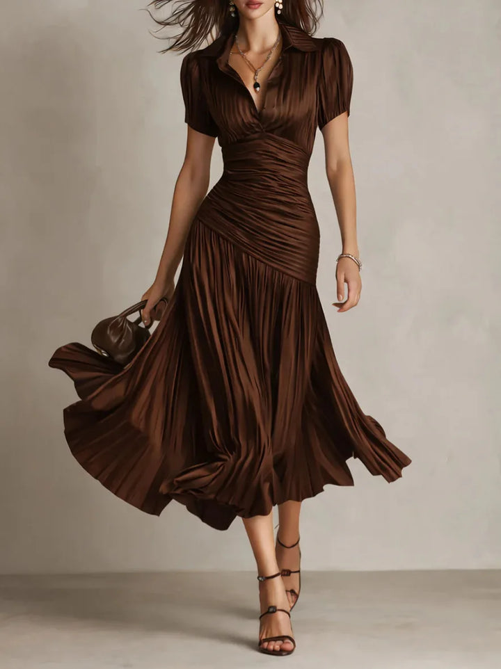 Helena Pleated Midi Dress