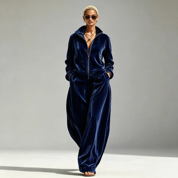 Talia Zip Front Two-Piece Set