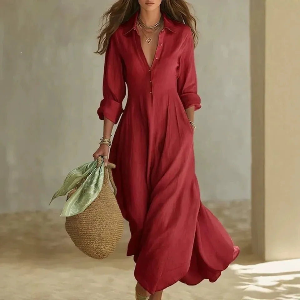 Elianne Breathable Maxi Shirt Dress