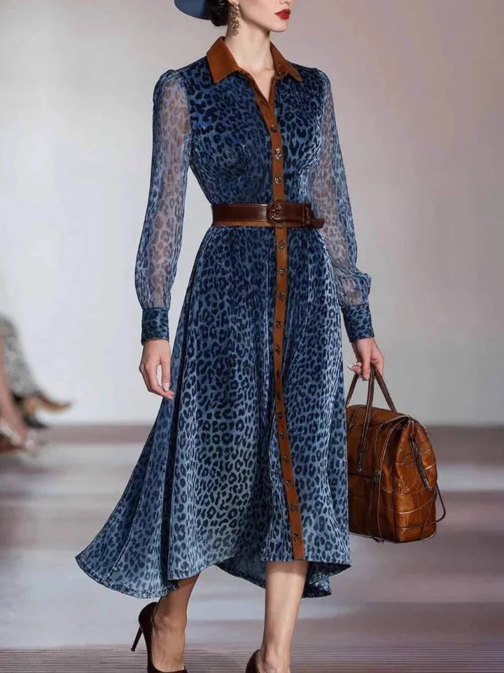 Belle Printed Mesh Midi Dress