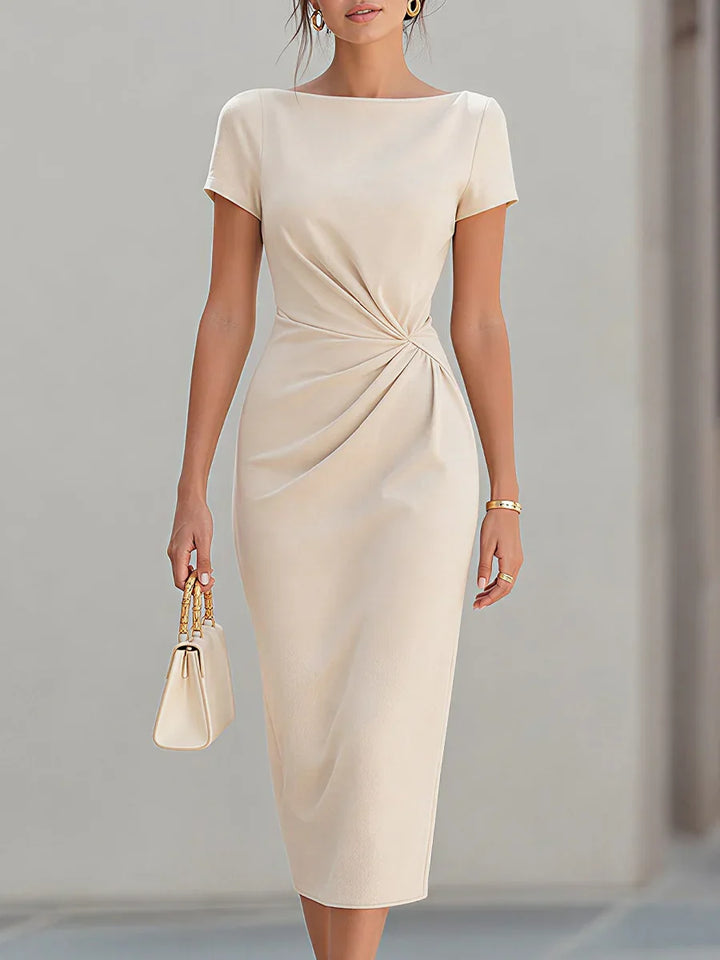 Colette Ruched Sheath Midi Dress