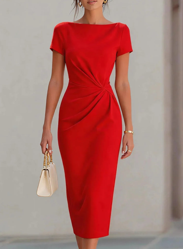 Colette Ruched Sheath Midi Dress