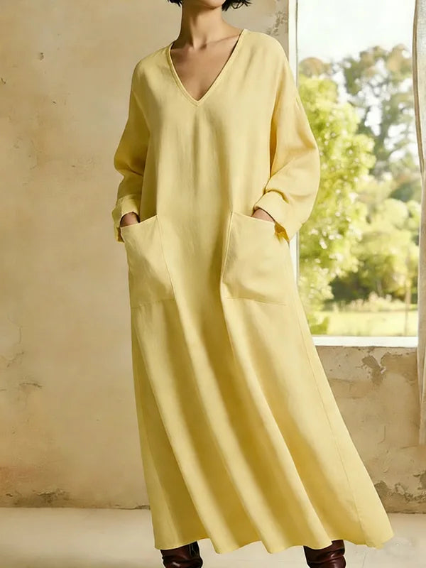 Ovelle Relaxed V Neck Maxi Dress