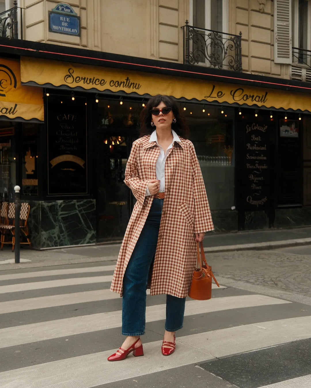 Emory Gingham Trench Coat