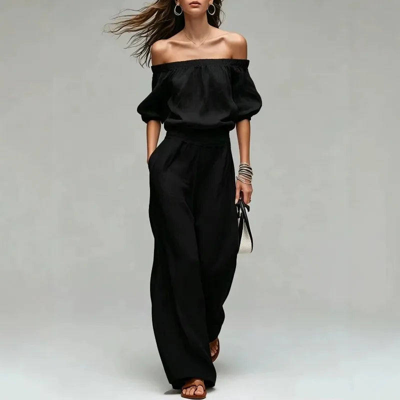 Sylvena Off Shoulder Two-Piece Set