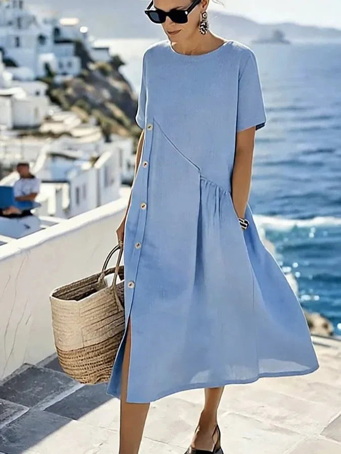 Prona Relaxed Short Sleeve Midi Dress