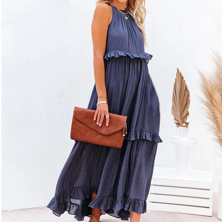 Felicia Ruffle Trim Maxi Dress