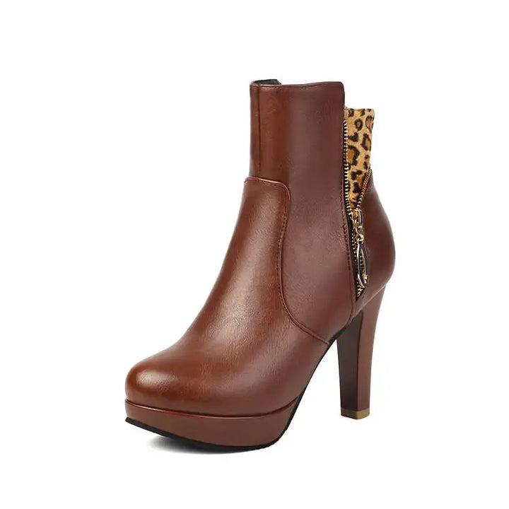 Marisole Leopard Panel Ankle Boots