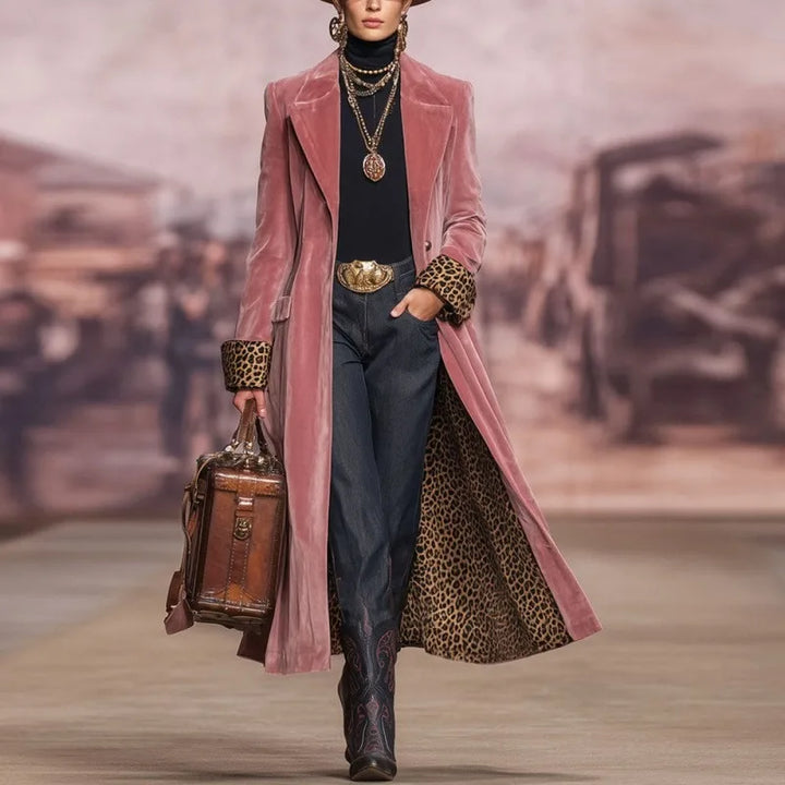 Cassia Velvet Duster Long Coat