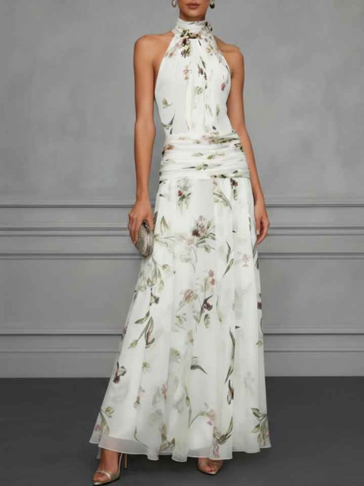 Madison Floral Halter Wedding Guest Dress