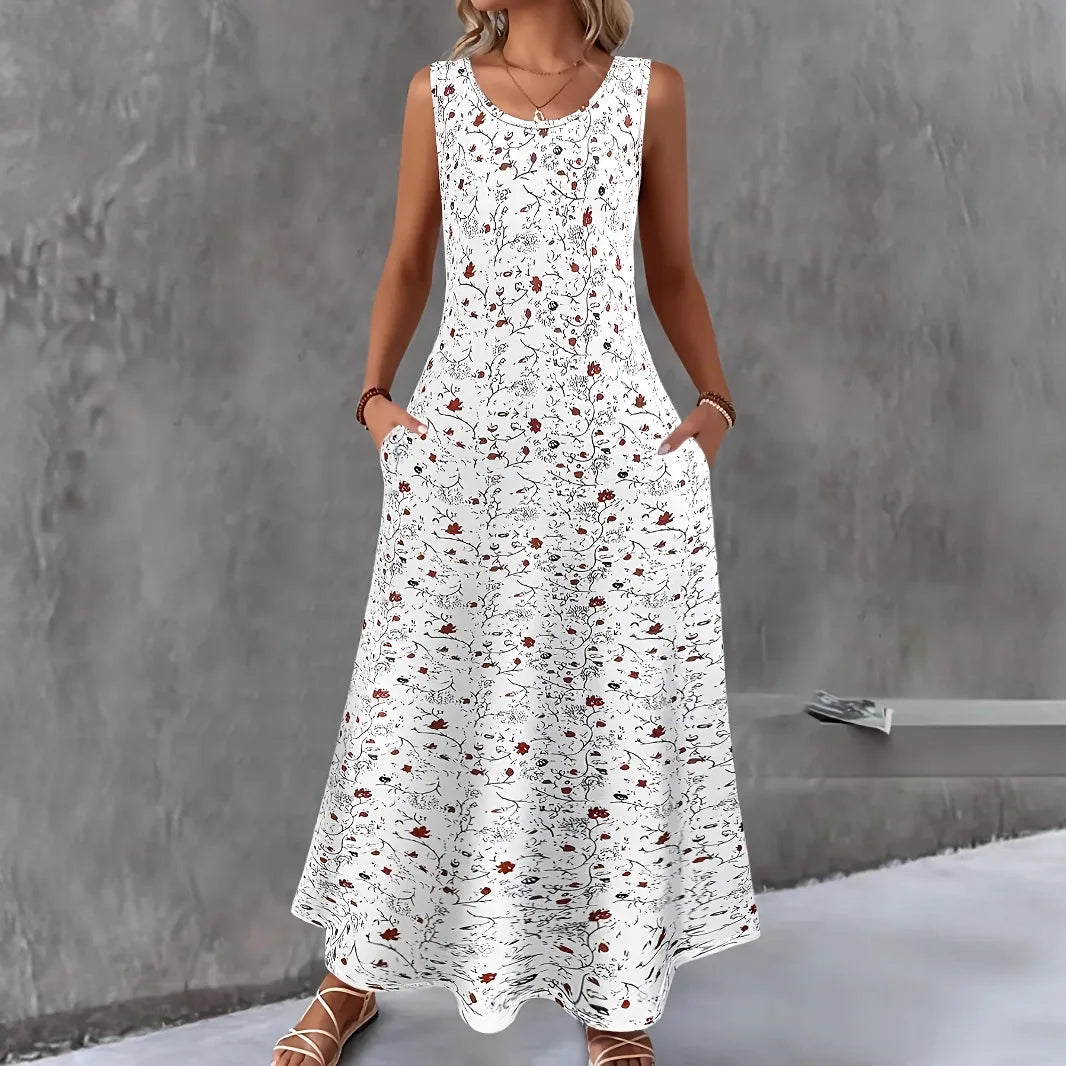 Cosette Boho Floral Pocket Maxi Dress