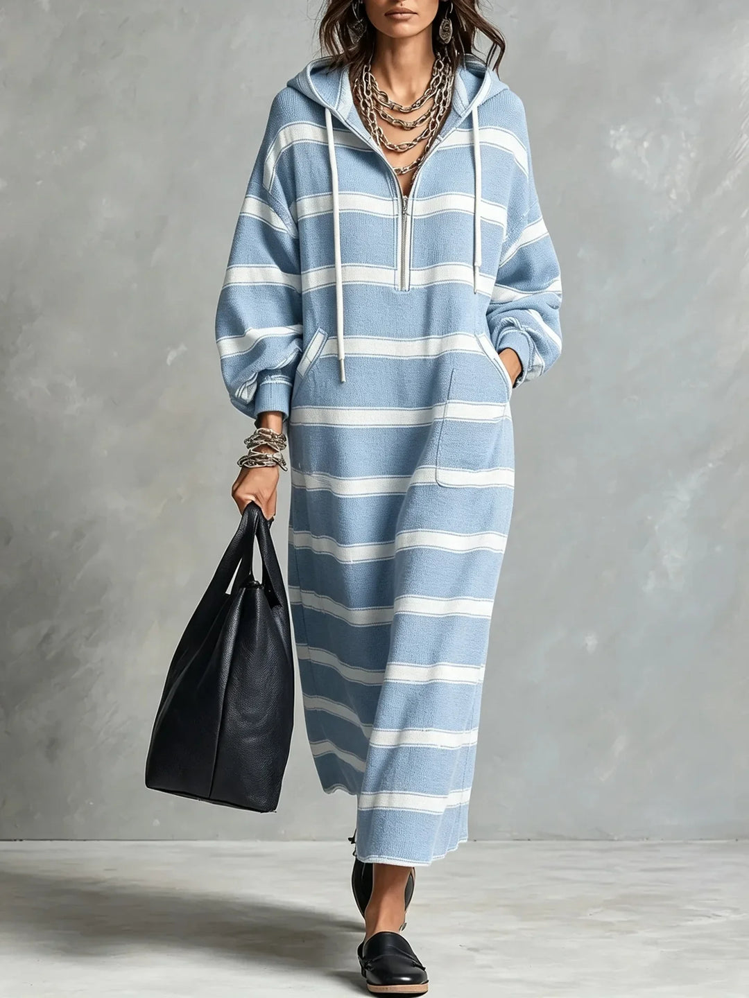 Elowen Half Zip Hoodie Dress