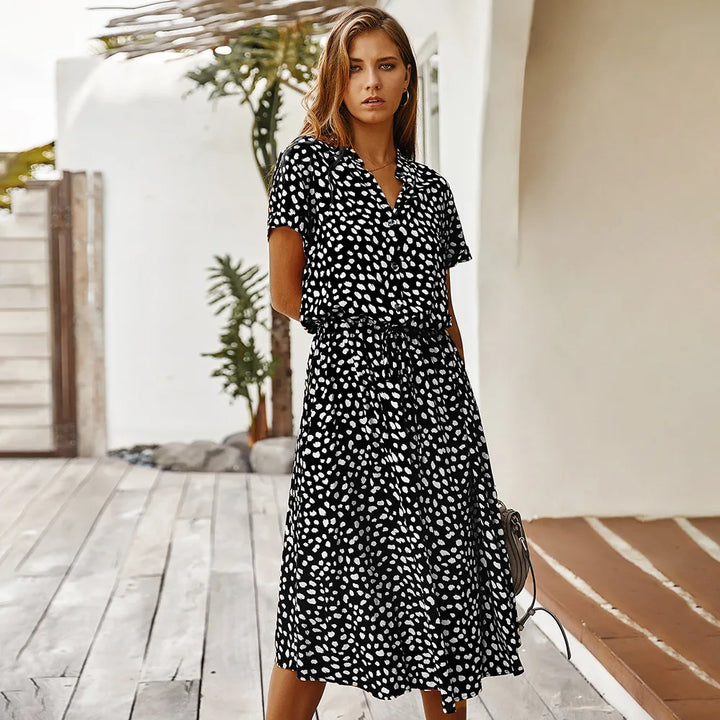 Inessa Printed Midi Shirt Dress