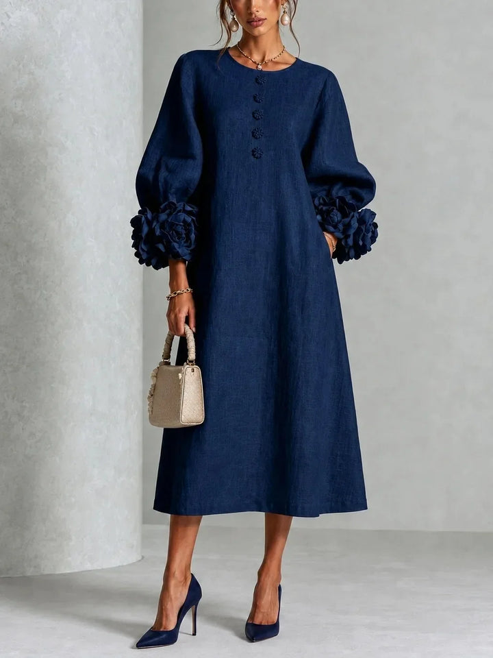 Celestine Lantern Sleeve Midi Dress